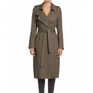 Badgley Mischka Olive Green Trench Coat Brand New